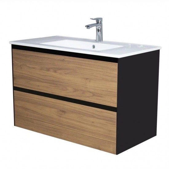 750mm Plywood Wall Hung Vanity With Ceramic Basin